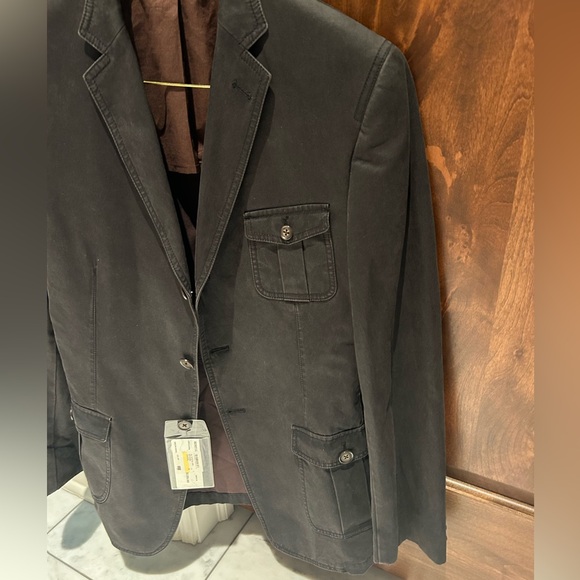 DKNY Charcoal Leather Jacket - Picture 3 of 6